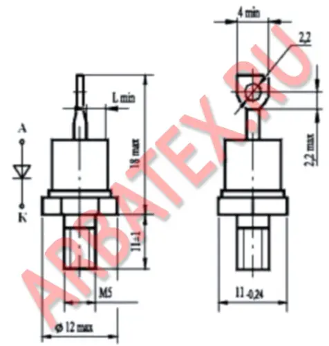 2Д112-25Х-5 В2 диод фото 3 2Д112-25Х-5 В2 диод фото 3