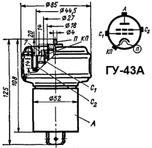 ГУ-43А генераторный триод фото 2